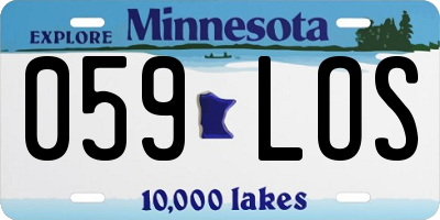 MN license plate 059LOS