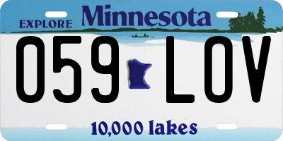 MN license plate 059LOV