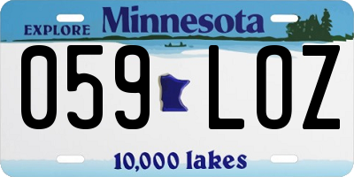 MN license plate 059LOZ