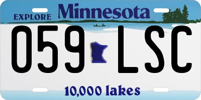 MN license plate 059LSC
