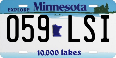 MN license plate 059LSI