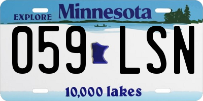 MN license plate 059LSN
