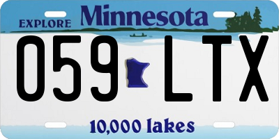 MN license plate 059LTX