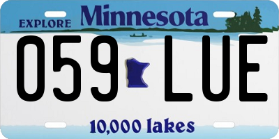 MN license plate 059LUE