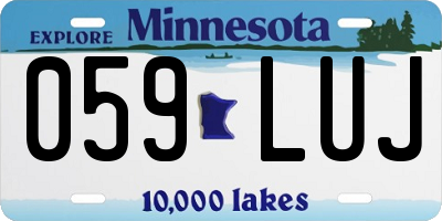 MN license plate 059LUJ