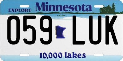 MN license plate 059LUK