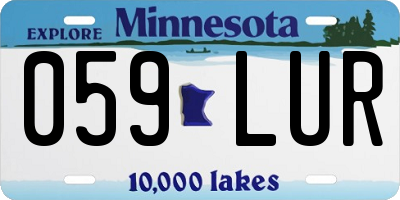 MN license plate 059LUR