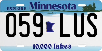 MN license plate 059LUS
