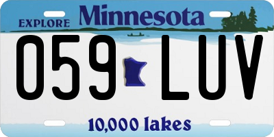 MN license plate 059LUV