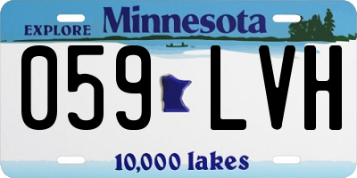 MN license plate 059LVH
