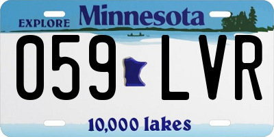 MN license plate 059LVR