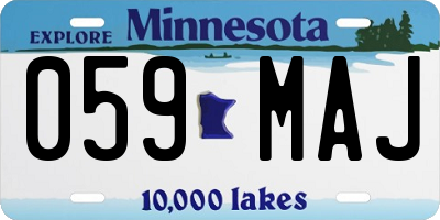 MN license plate 059MAJ
