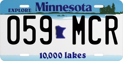 MN license plate 059MCR