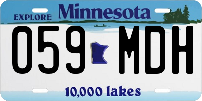 MN license plate 059MDH