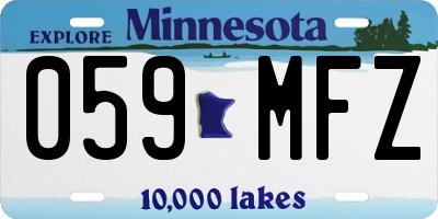 MN license plate 059MFZ