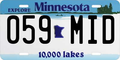 MN license plate 059MID