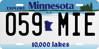 MN license plate 059MIE