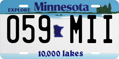 MN license plate 059MII