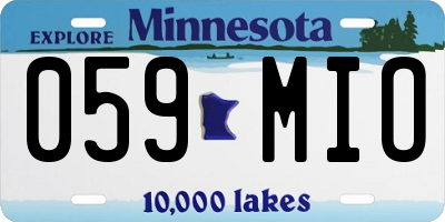 MN license plate 059MIO
