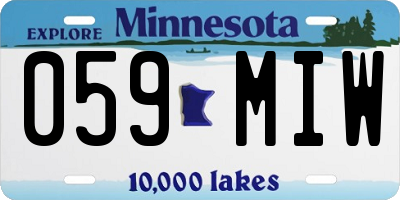 MN license plate 059MIW