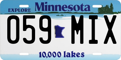 MN license plate 059MIX