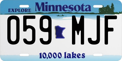 MN license plate 059MJF