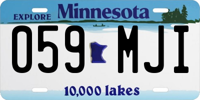 MN license plate 059MJI