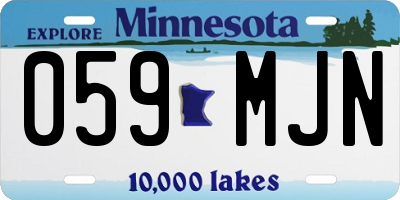 MN license plate 059MJN