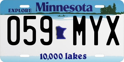 MN license plate 059MYX