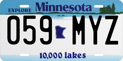 MN license plate 059MYZ