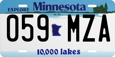 MN license plate 059MZA