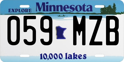MN license plate 059MZB