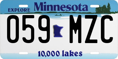 MN license plate 059MZC