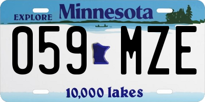 MN license plate 059MZE