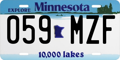 MN license plate 059MZF