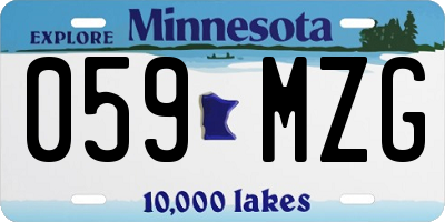 MN license plate 059MZG