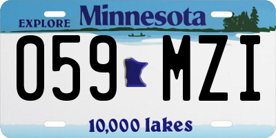 MN license plate 059MZI