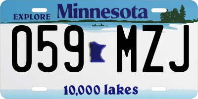 MN license plate 059MZJ
