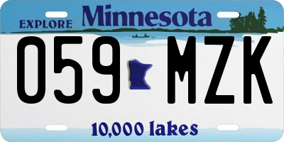 MN license plate 059MZK