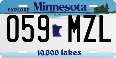 MN license plate 059MZL