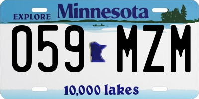MN license plate 059MZM