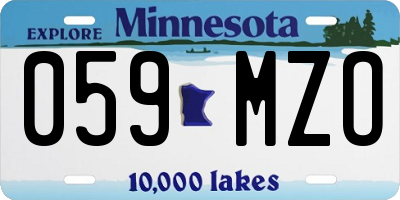 MN license plate 059MZO