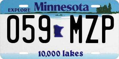 MN license plate 059MZP