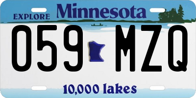 MN license plate 059MZQ