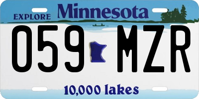 MN license plate 059MZR