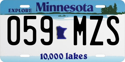 MN license plate 059MZS
