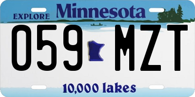 MN license plate 059MZT