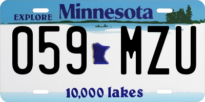 MN license plate 059MZU