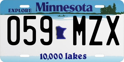 MN license plate 059MZX