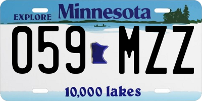 MN license plate 059MZZ